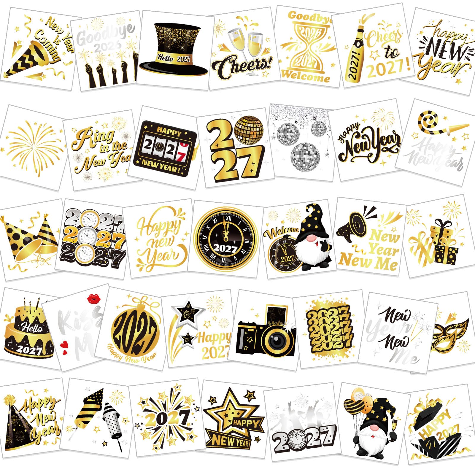 howaf-silvester-tattoos-2027-tempor-r-72-st-ck-schwarz-gold image 1