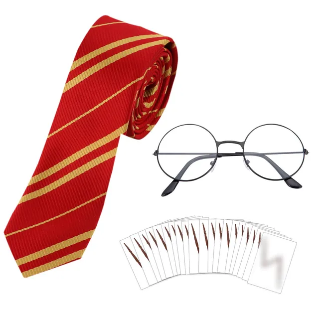 howaf-zauberer-kost-m-set-a-krawatte-brille-20-blitz-tattoos image 1