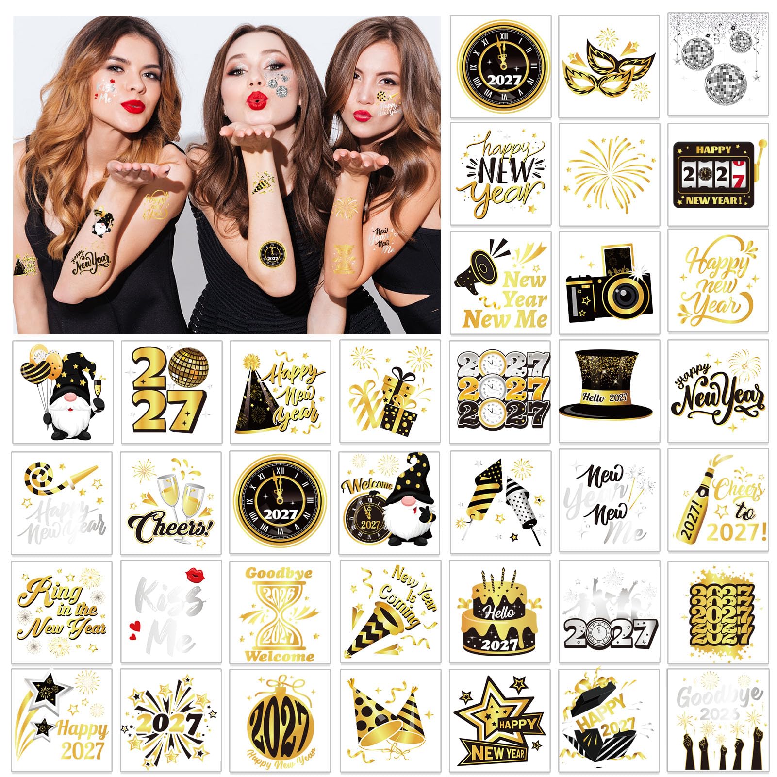 howaf-silvester-tattoos-2027-tempor-r-72-st-ck-schwarz-gold image 3