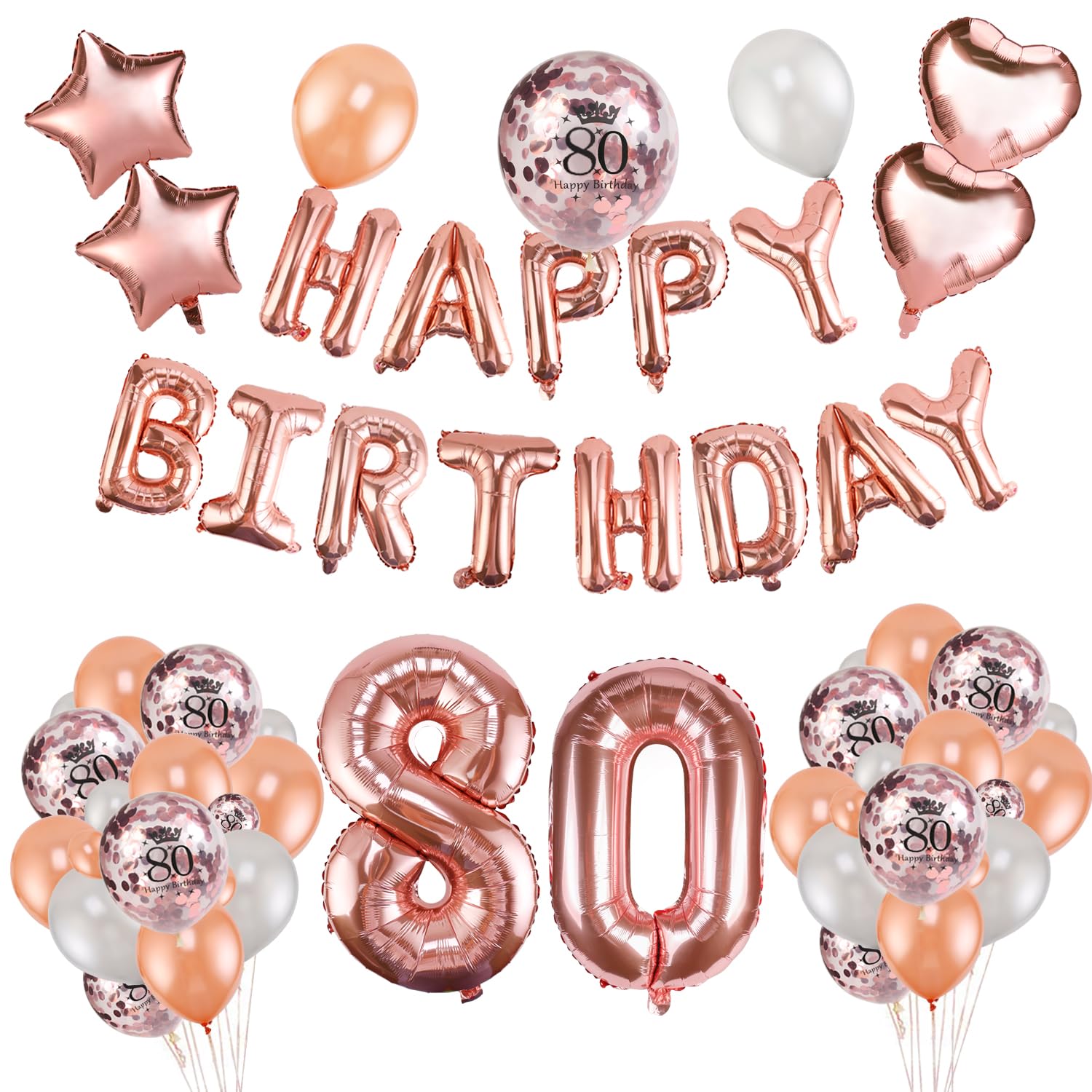 howaf-80-geburtstag-deko-luftballon-set-ros-gold-59-teilig image 2