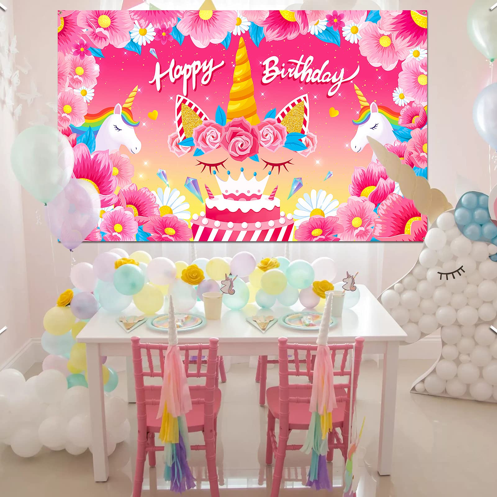 howaf-happy-birthday-banner-einhorn-stoff-185x110cm-rosa image 5