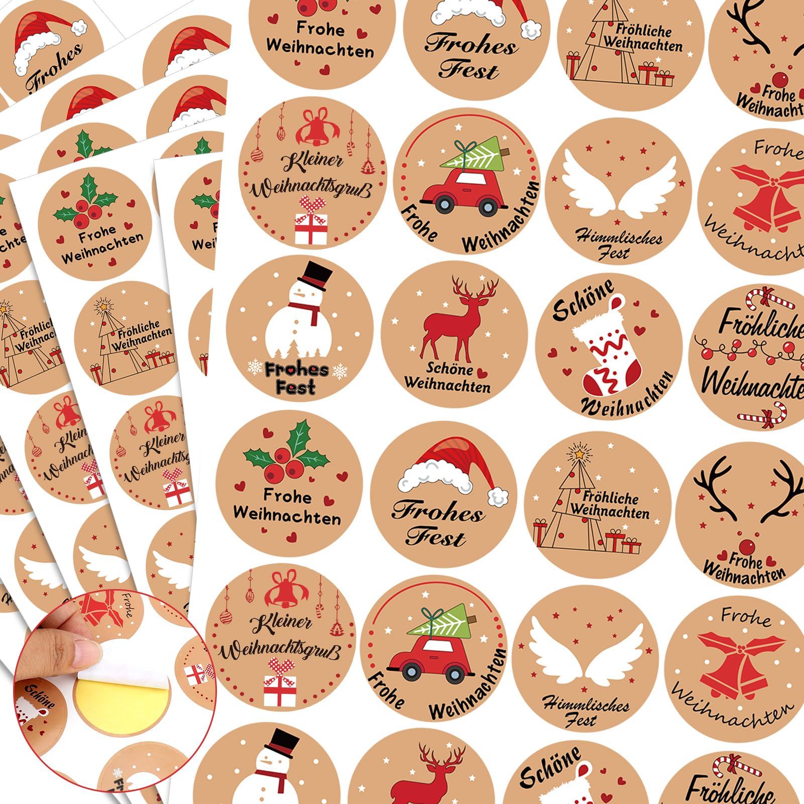 howaf-weihnachtsaufkleber-rund-selbstklebend-192-stueck-4-cm image 3