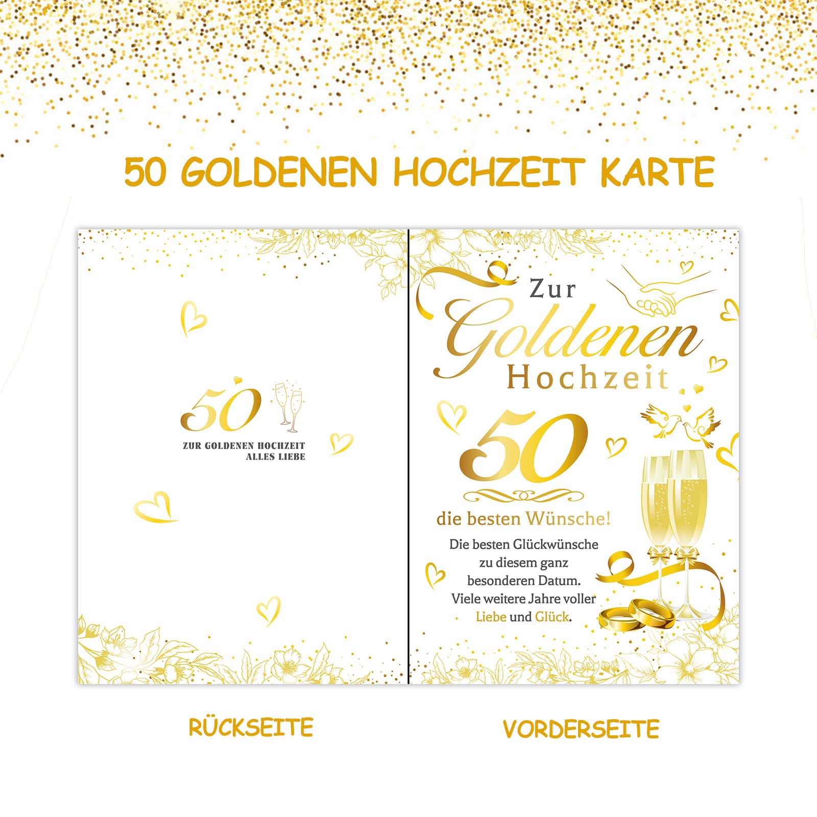 howaf-goldene-hochzeit-karte-mit-schl-sselanh-nger-50-jahre image 3