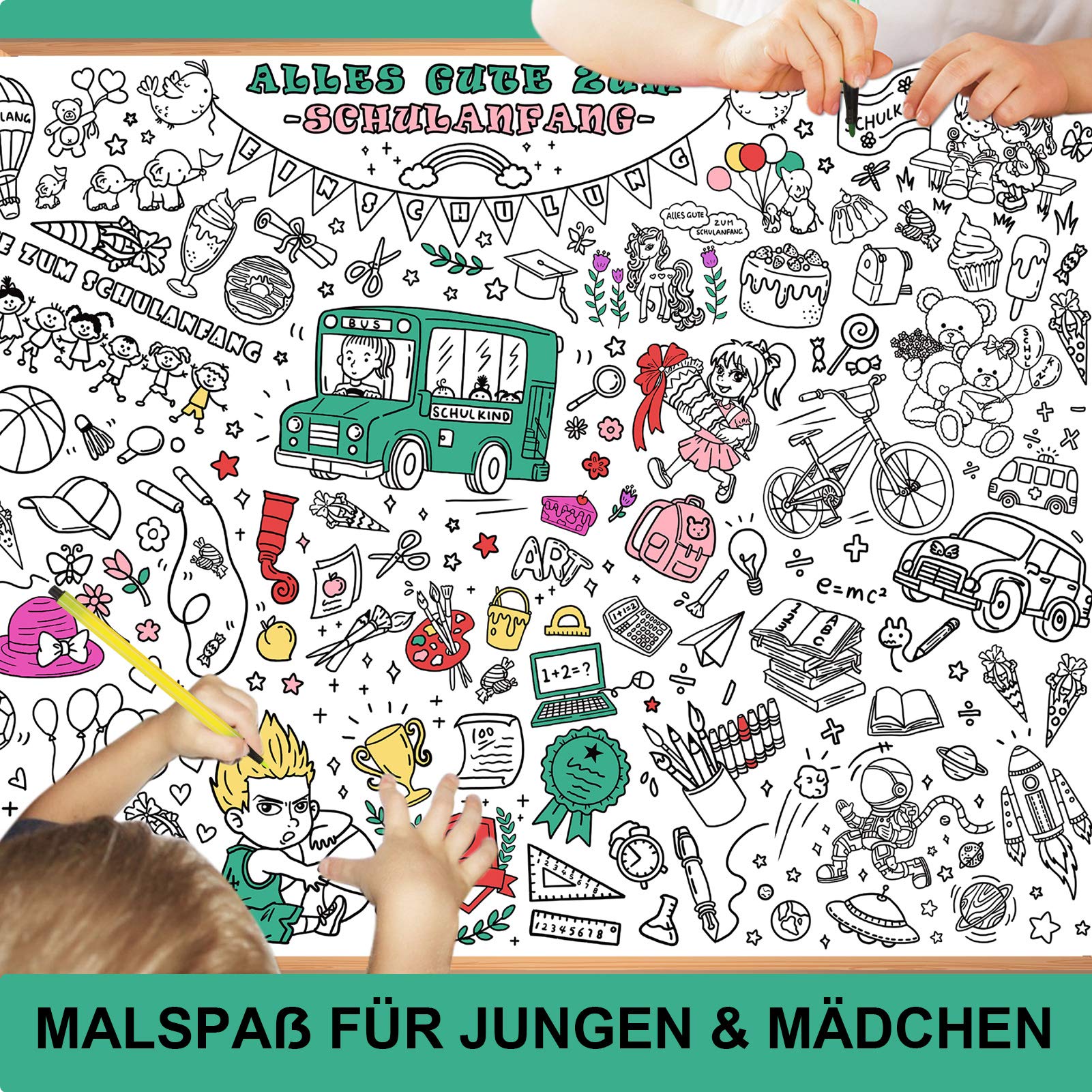 howaf-ausmal-tischdecke-einschulung-119x84-cm-12-stifte image 5