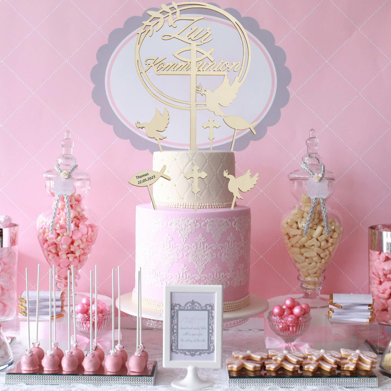 howaf-kommunion-tortendeko-cake-topper-holz-7-st-ck image 7