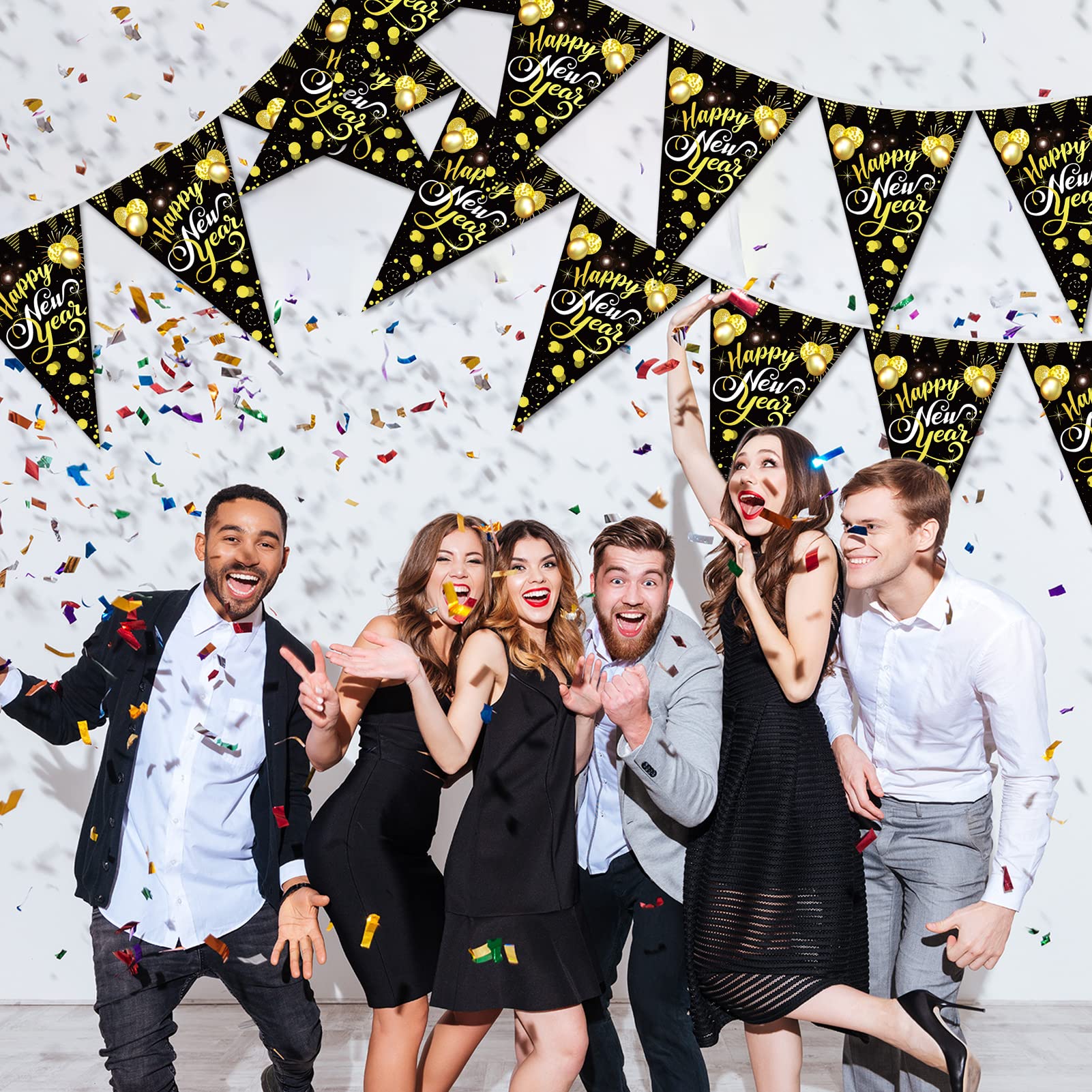 howaf-silvester-deko-2027-banner-happy-new-year-schwarz-gold image 6