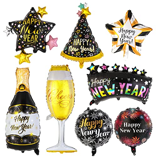 howaf-silvester-2027-folienballons-8er-set-schwarz-gold image 8