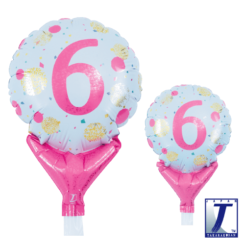 takara-upright-round-5-standballon-gold-rosa-dots-no-6 image 1