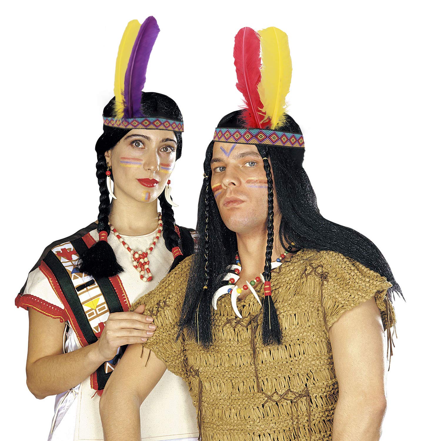 howaf-indianer-kopfschmuck-feder-stirnband-3er-pack-kost-m image 5