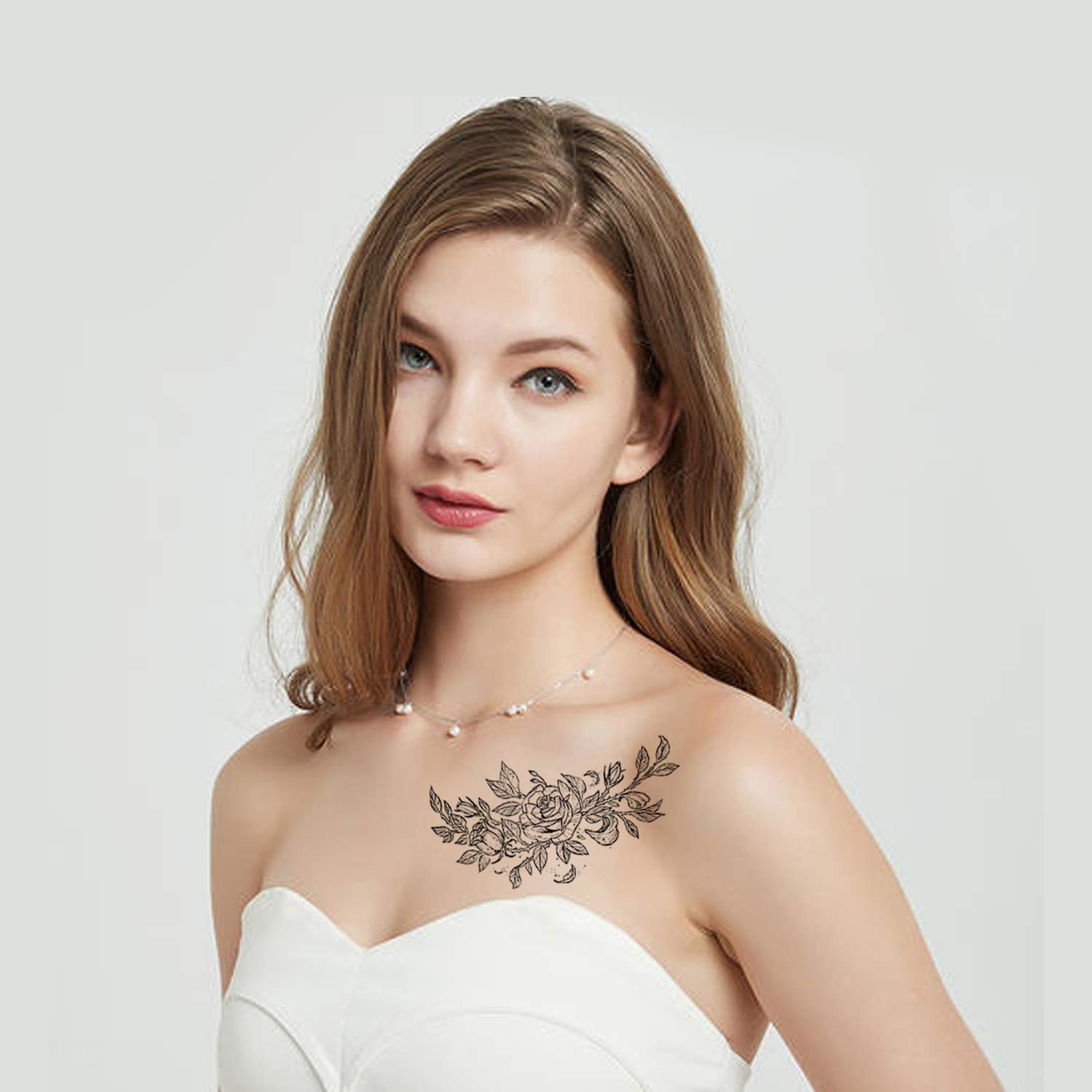 howaf-temporary-tattoos-schwarze-rose-10-blatt-wasserdicht image 4