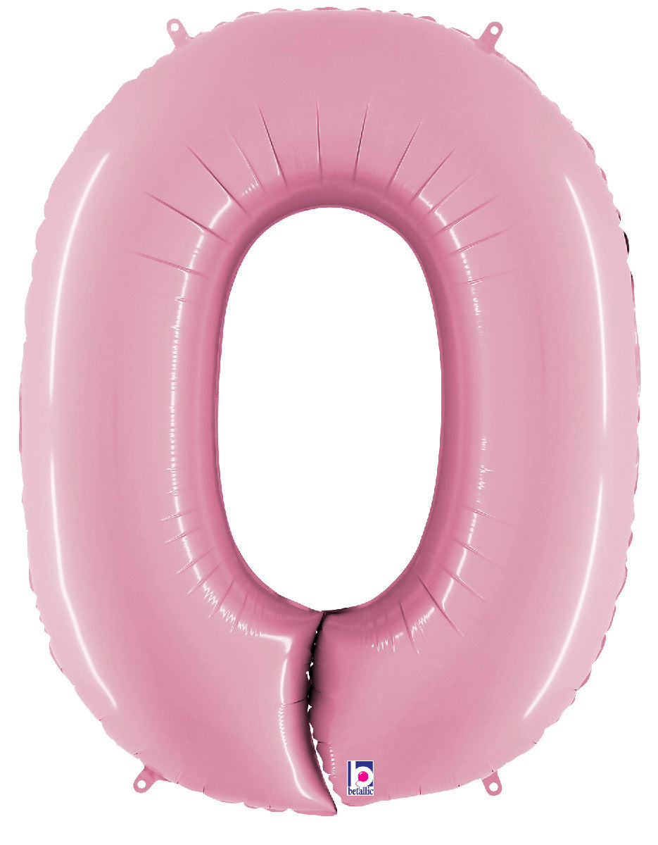 betallic-foil-balloons-zahl-0-pastellrosa-folienballon-86-cm image 1