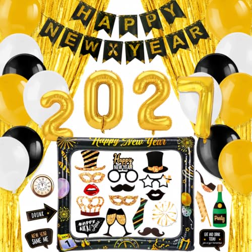howaf-silvester-deko-2027-party-set-42-teilig-schwarz-gold image 8