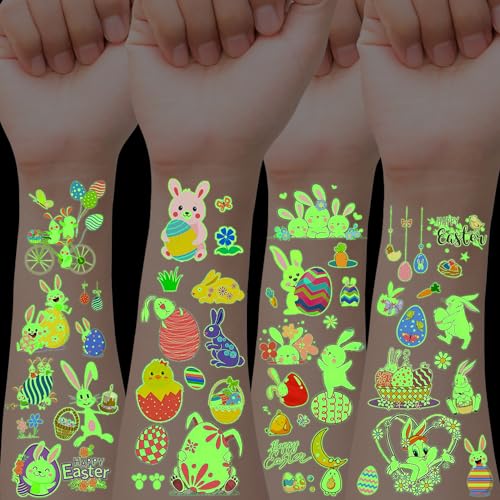 howaf-ostern-tattoo-kinder-12-blatt-leuchttattoos-100-stk image 8