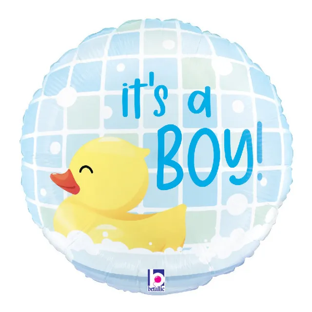 betallic-it-s-a-boy-rubber-ducky-folienballon-18-blau image 1