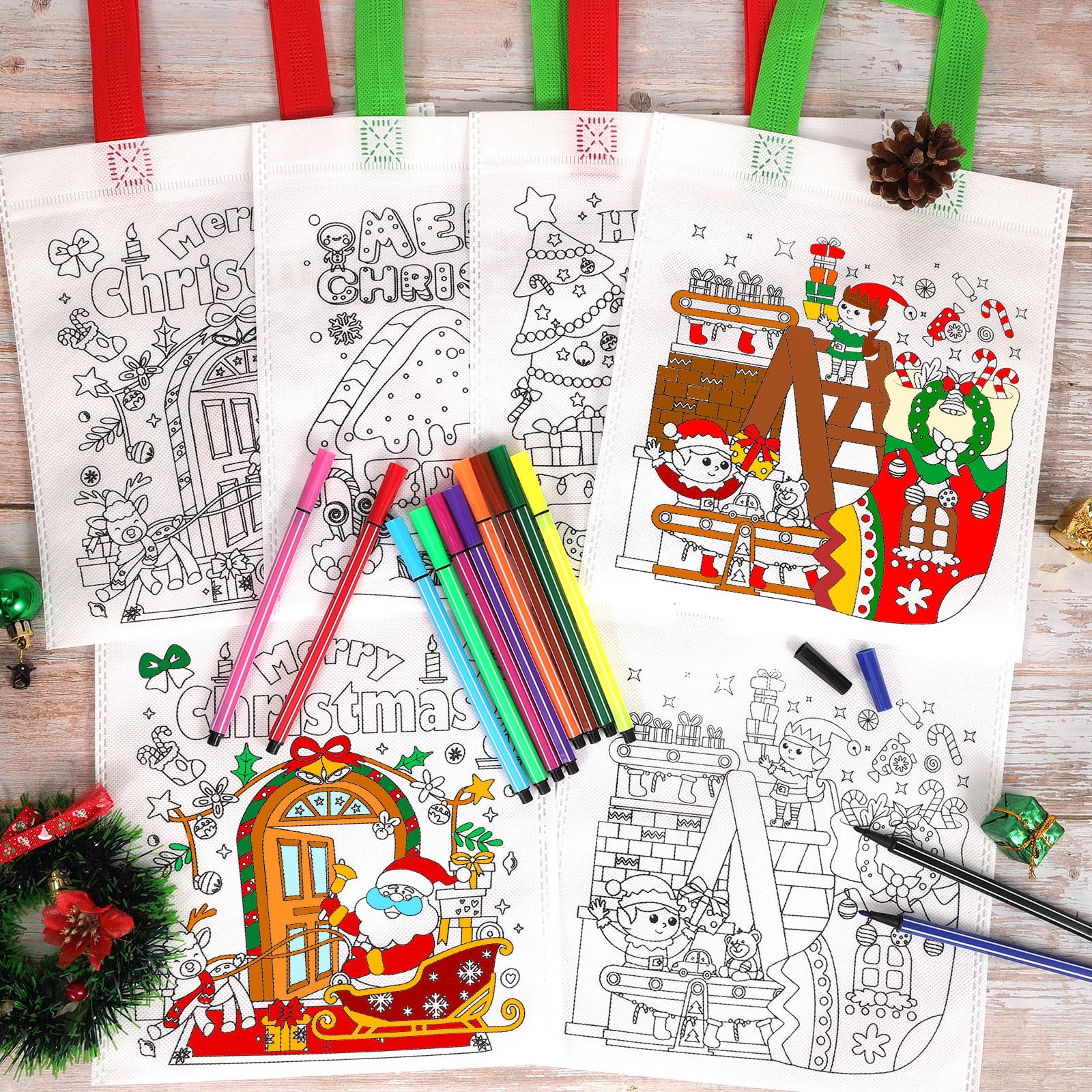 howaf-stoffbeutel-weihnachten-bemalen-12-taschen-24-stifte image 4