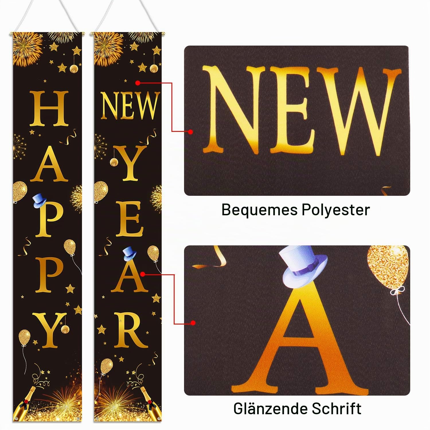 howaf-silvester-deko-banner-schwarz-gold-2-st-ck-t-r-2027 image 3