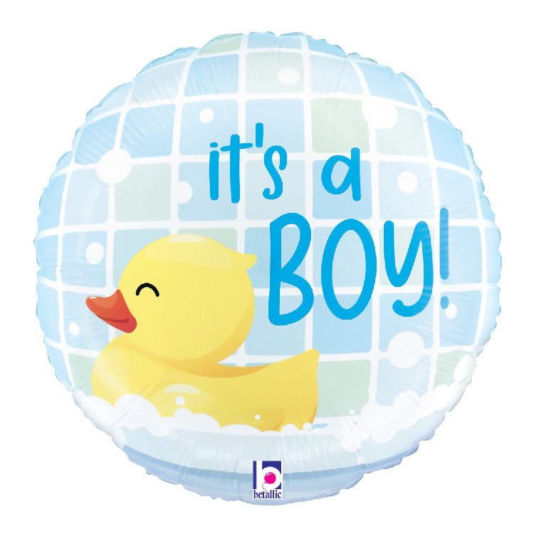 betallic-it-s-a-boy-rubber-ducky-folienballon-18-blau image 1