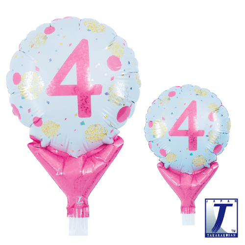 takara-upright-round-5-luftballon-gold-pink-dots-no-4 image 1
