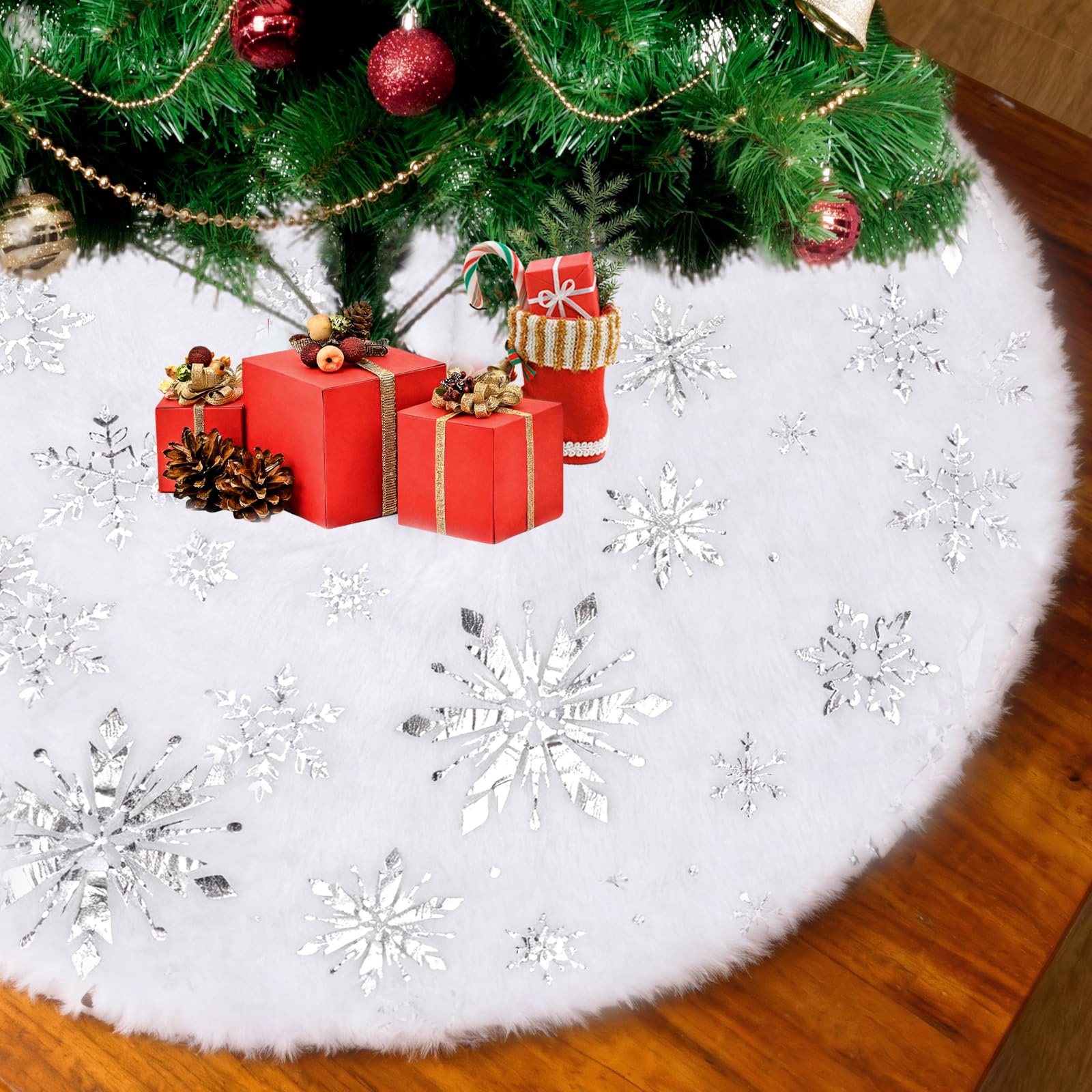 howaf-weihnachtsbaumrock-wei-schneeflocke-78-cm-pl-sch image 8