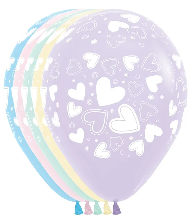 betallic-latex-pastel-matte-hearts-luftballons-11-zoll-50er image 1