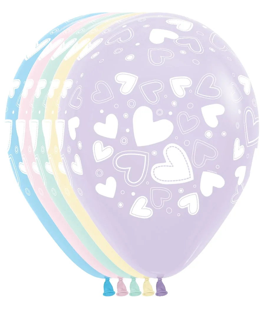 betallic-latex-pastel-matte-hearts-luftballons-11-zoll-50er image 1