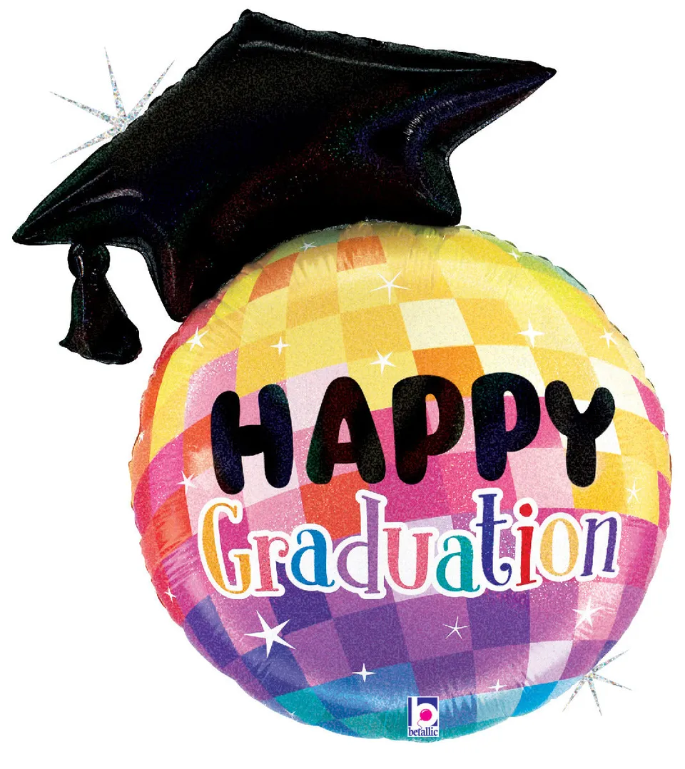 betallic-graduation-disco-ball-folienballon-26-abschluss image 1