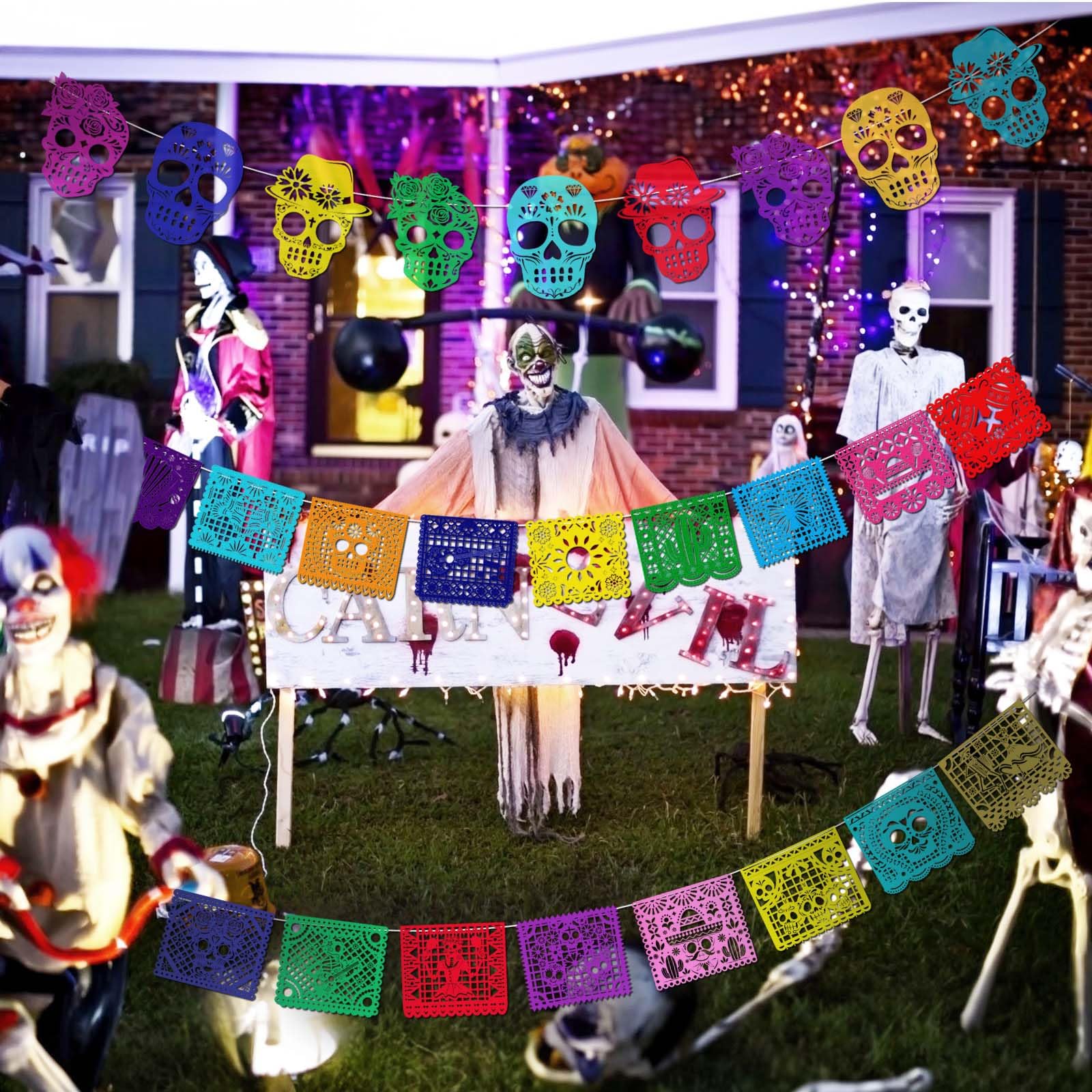 howaf-dia-de-los-muertos-banner-filz-girlande-27-tlg-bunt image 6