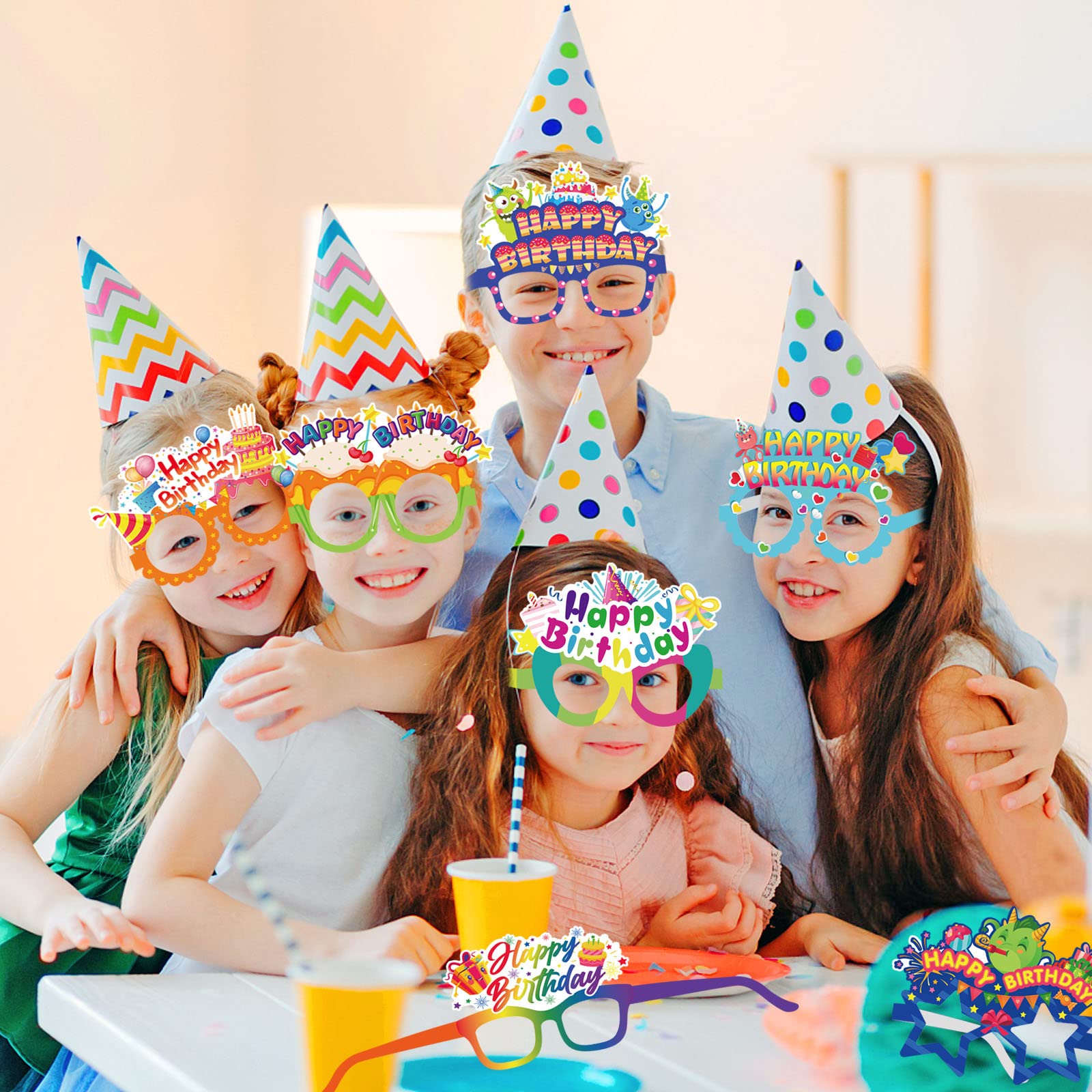 howaf-happy-birthday-brille-partybrille-28-stk-papier-kinder image 5
