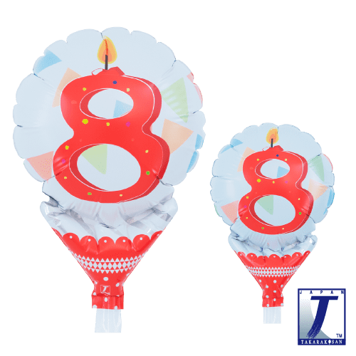 takara-upright-round-5-zoll-party-pennant-no-8-folienballon image 1
