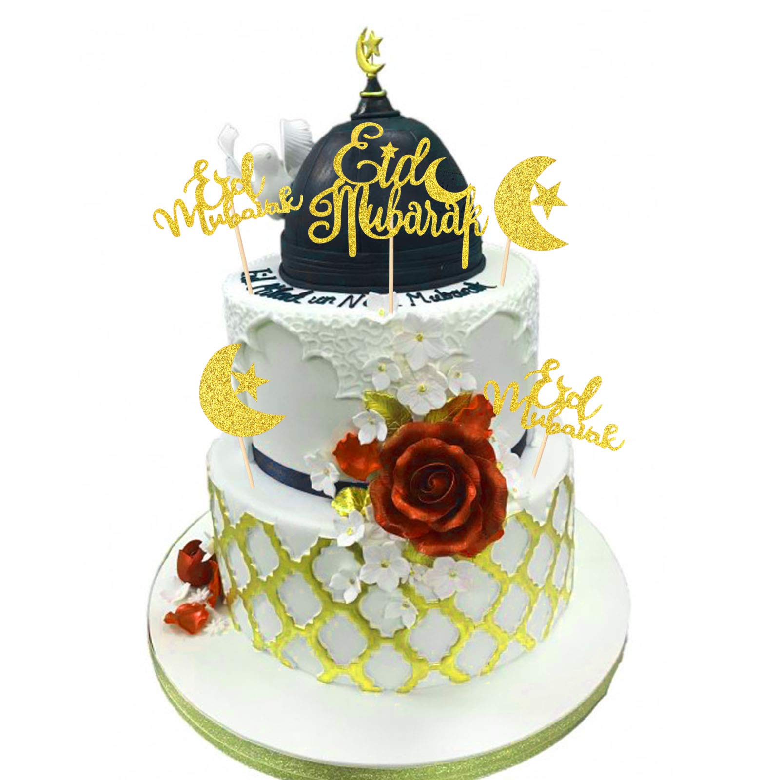 howaf-eid-mubarak-tortendeko-21-st-ck-gold-glitzer image 3