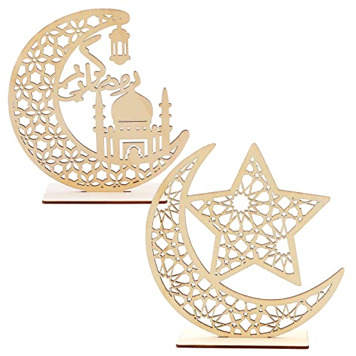 howaf-eid-mubarak-holz-deko-mond-stern-2-teilig-tischdeko image 8
