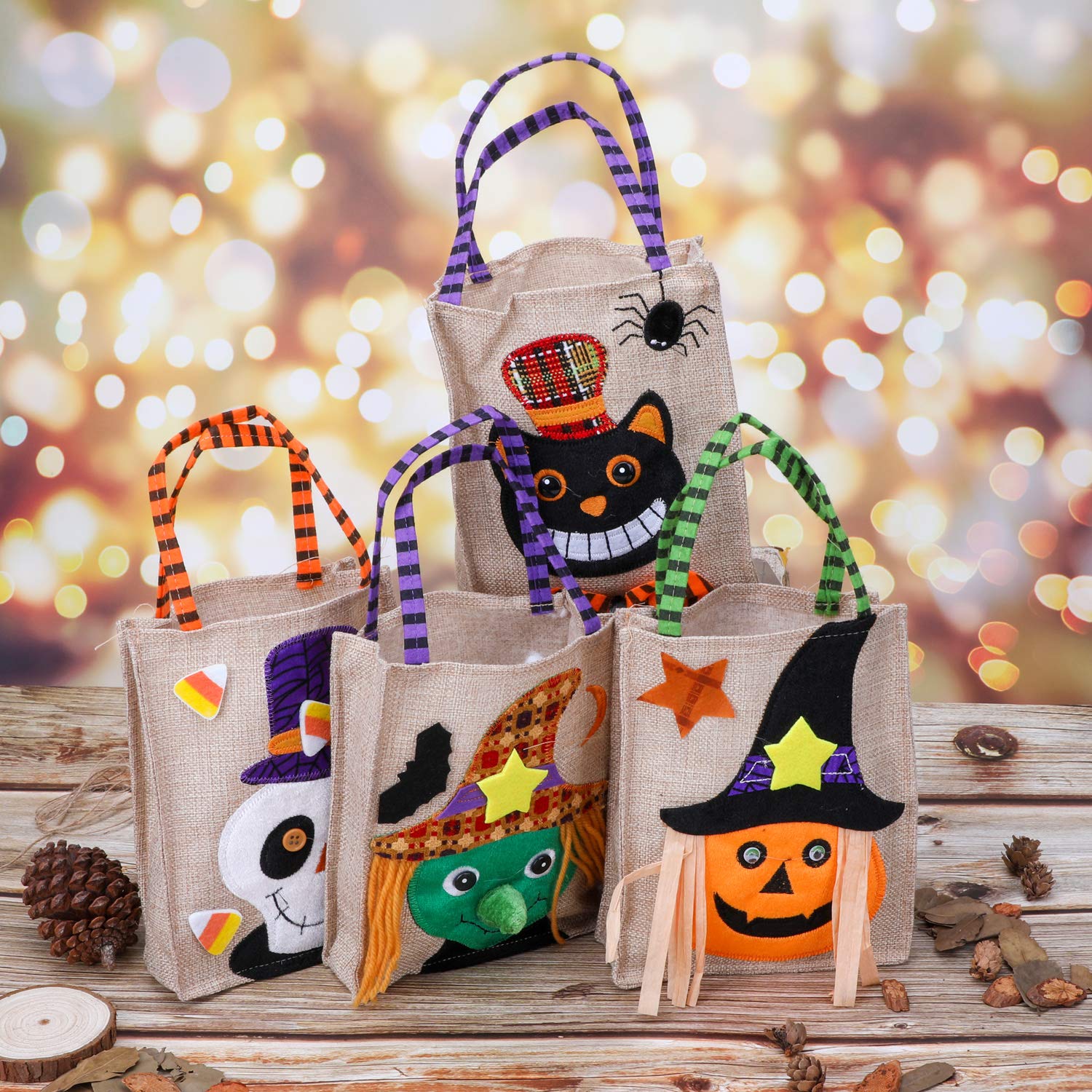 howaf-halloween-tragetaschen-leinen-4er-set-19x16cm-mit-henkel image 6