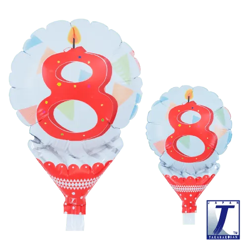 takara-upright-round-5-zoll-party-pennant-no-8-folienballon image 1