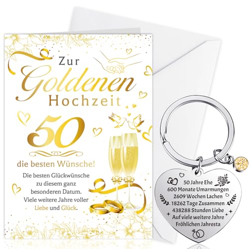 howaf-goldene-hochzeit-karte-mit-schl-sselanh-nger-50-jahre image 8