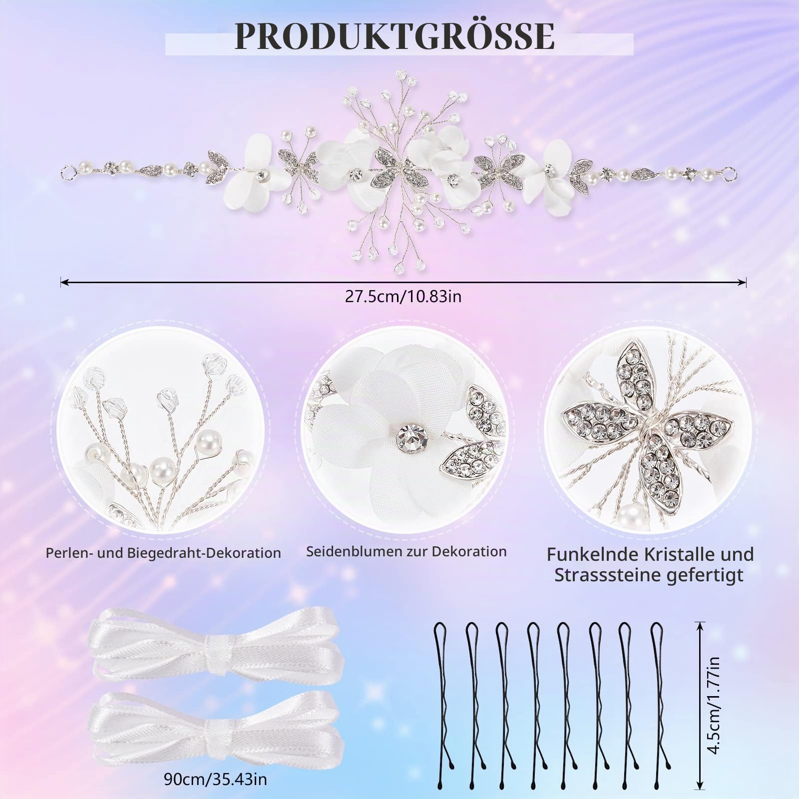 howaf-kommunion-schmuckset-haarkranz-handschuhe-5-teilig-wei-perle image 2