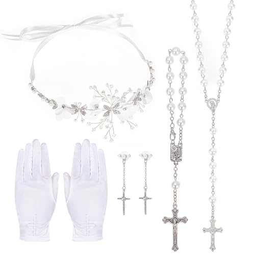 howaf-kommunion-schmuckset-haarkranz-handschuhe-5-teilig-wei-perle image 6