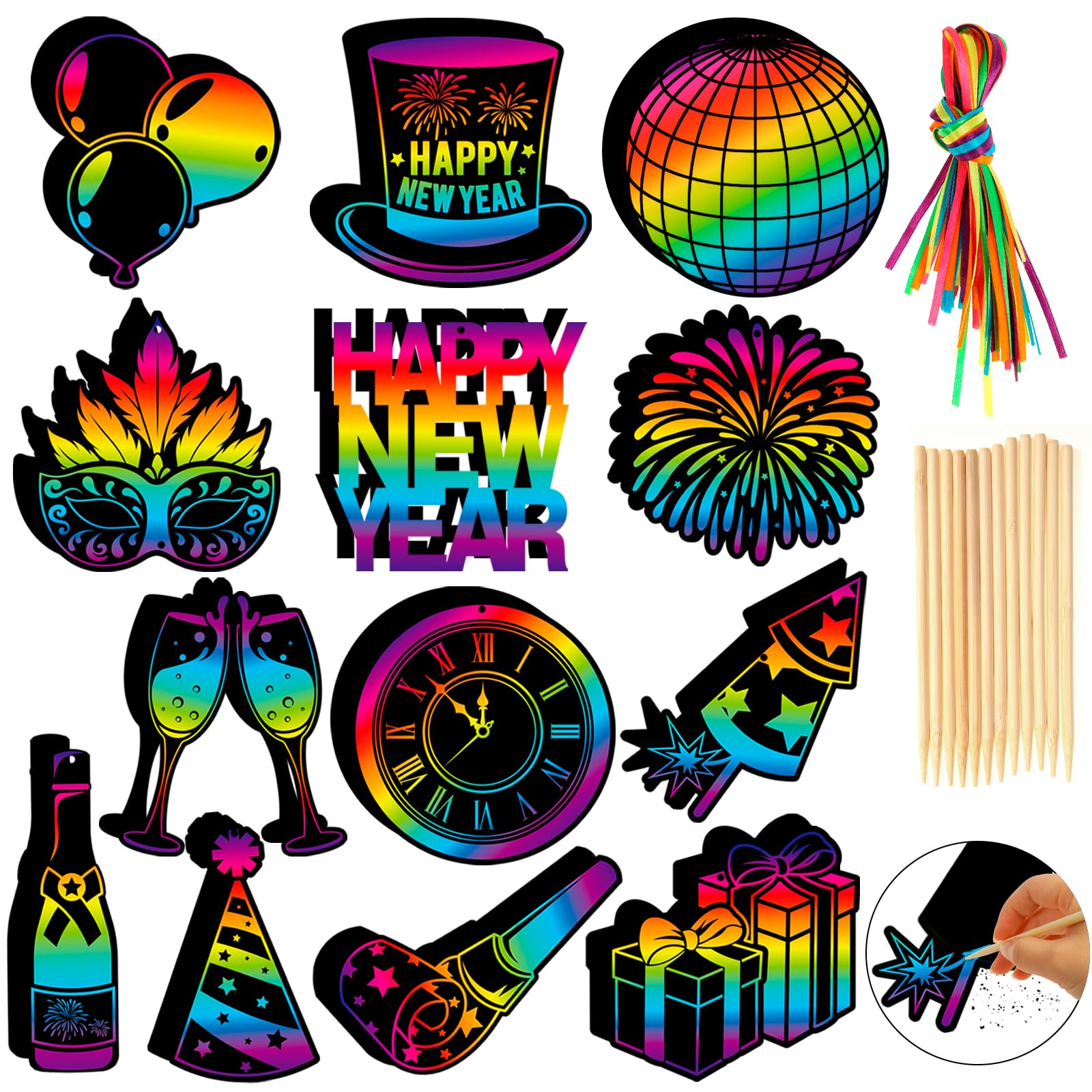 howaf-silvester-kratzbilder-gl-cksbringer-36-st-ck-set image 7