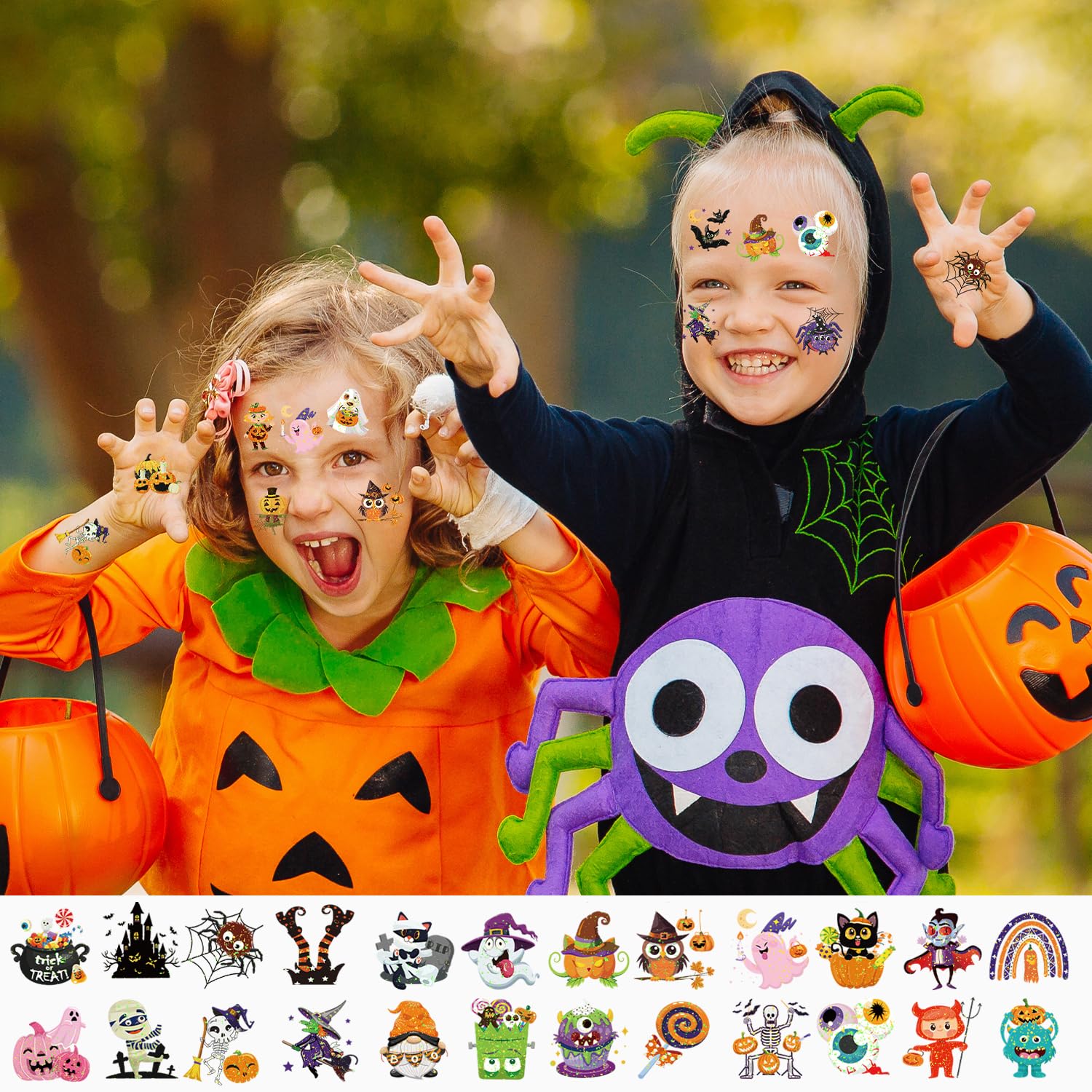 howaf-temporary-tattoos-kinder-halloween-glitzer-96-blatt image 5