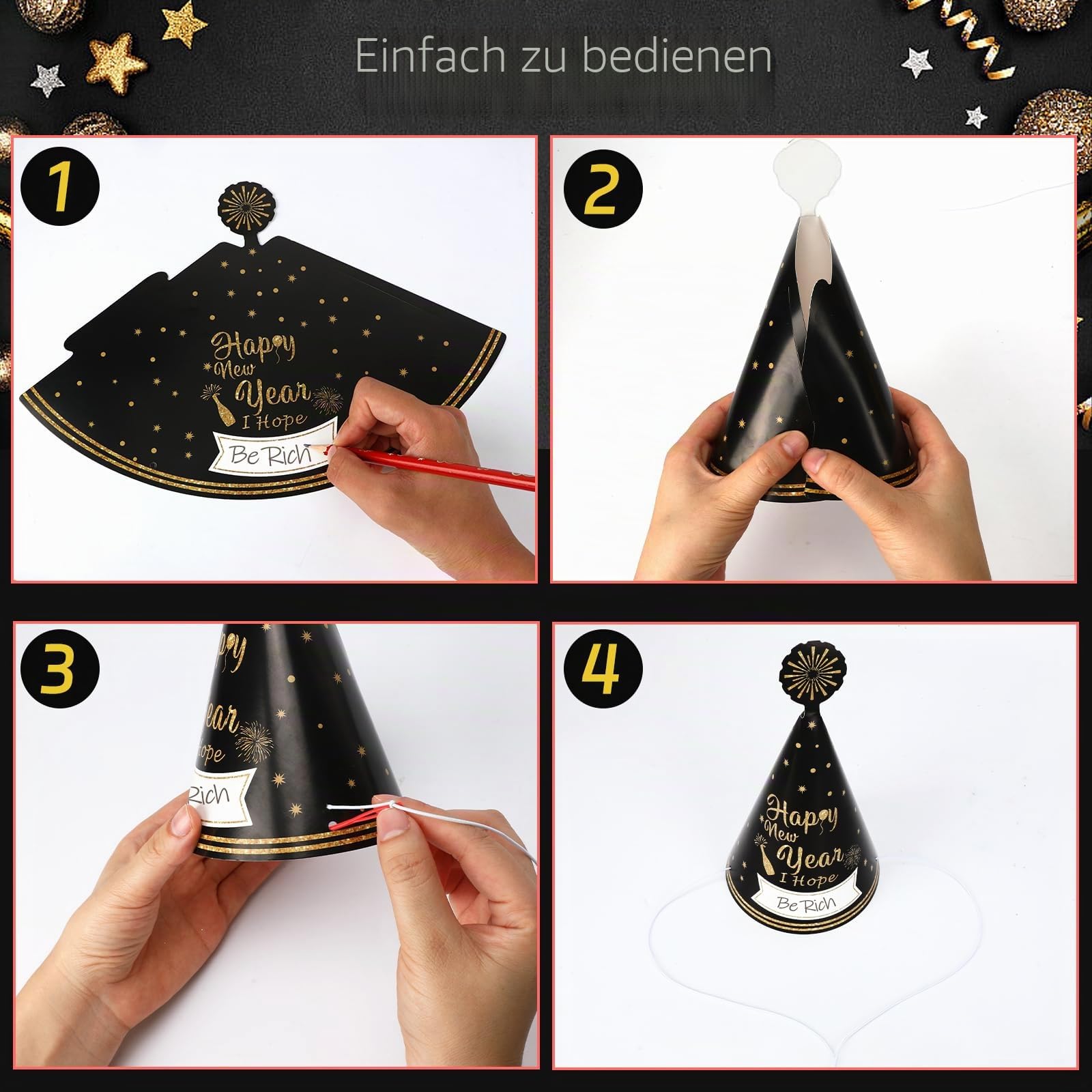 howaf-silvester-deko-2027-party-set-24tlg-h-te-brillen-schwarz-gold image 4