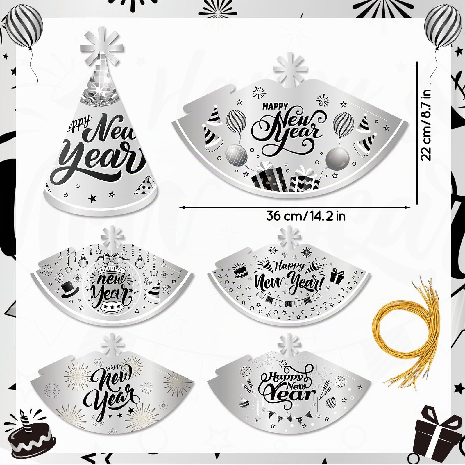 howaf-silvester-deko-2027-silber-party-set-folienballon image 5