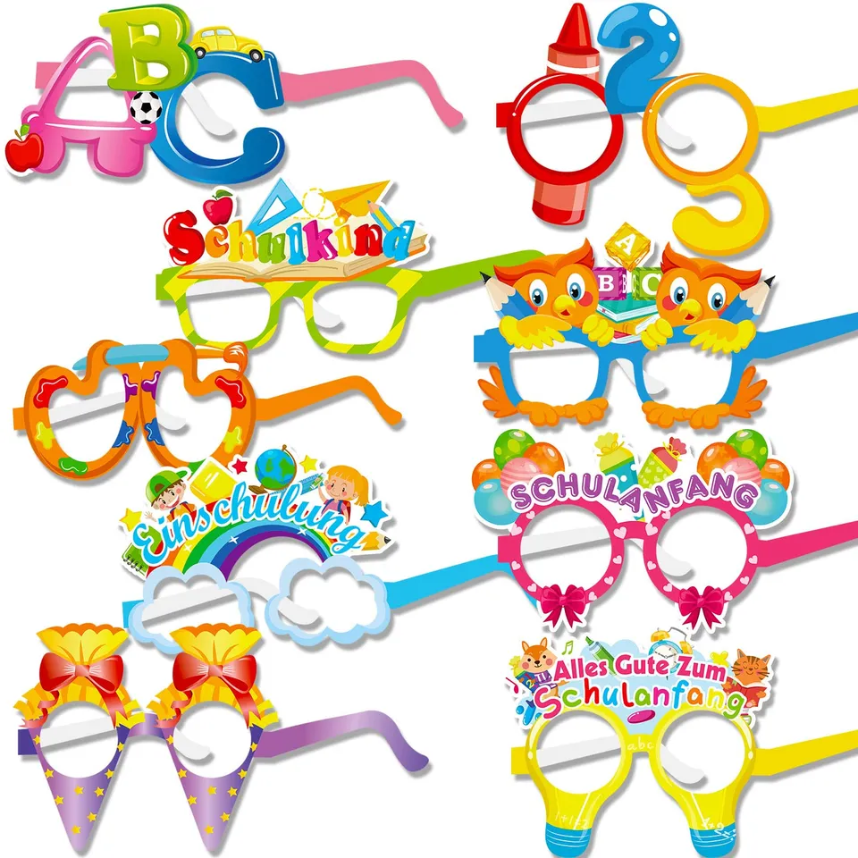howaf-photo-booth-props-einschulung-brille-schulanfang-27-st-ck image 1
