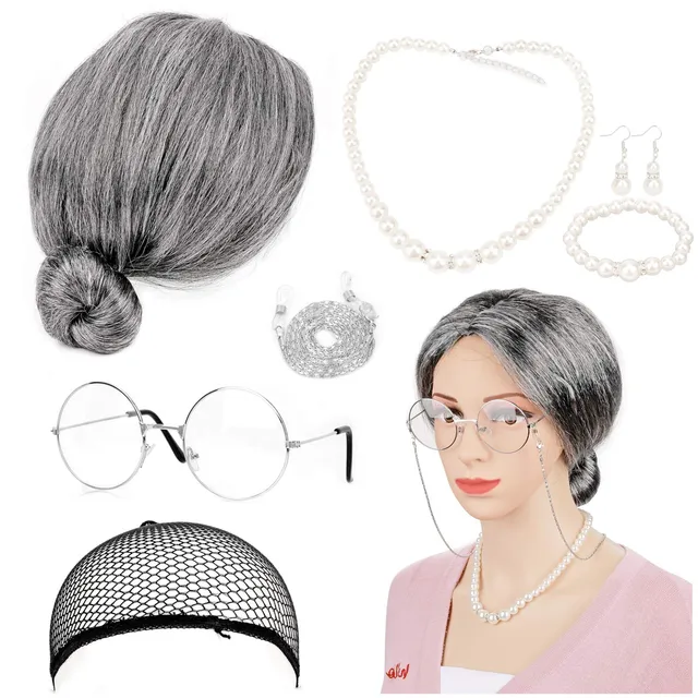 howaf-oma-kost-m-alte-frau-set-7-teilig-mit-per-cke-brille image 1