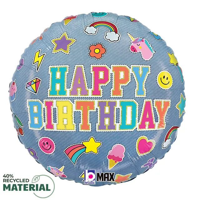 betallic-birthday-denim-patches-folienballon-18-zoll image 1