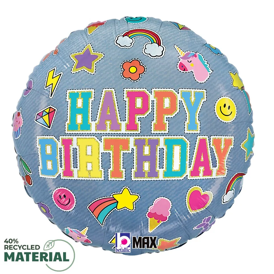 betallic-birthday-denim-patches-folienballon-18-zoll image 1