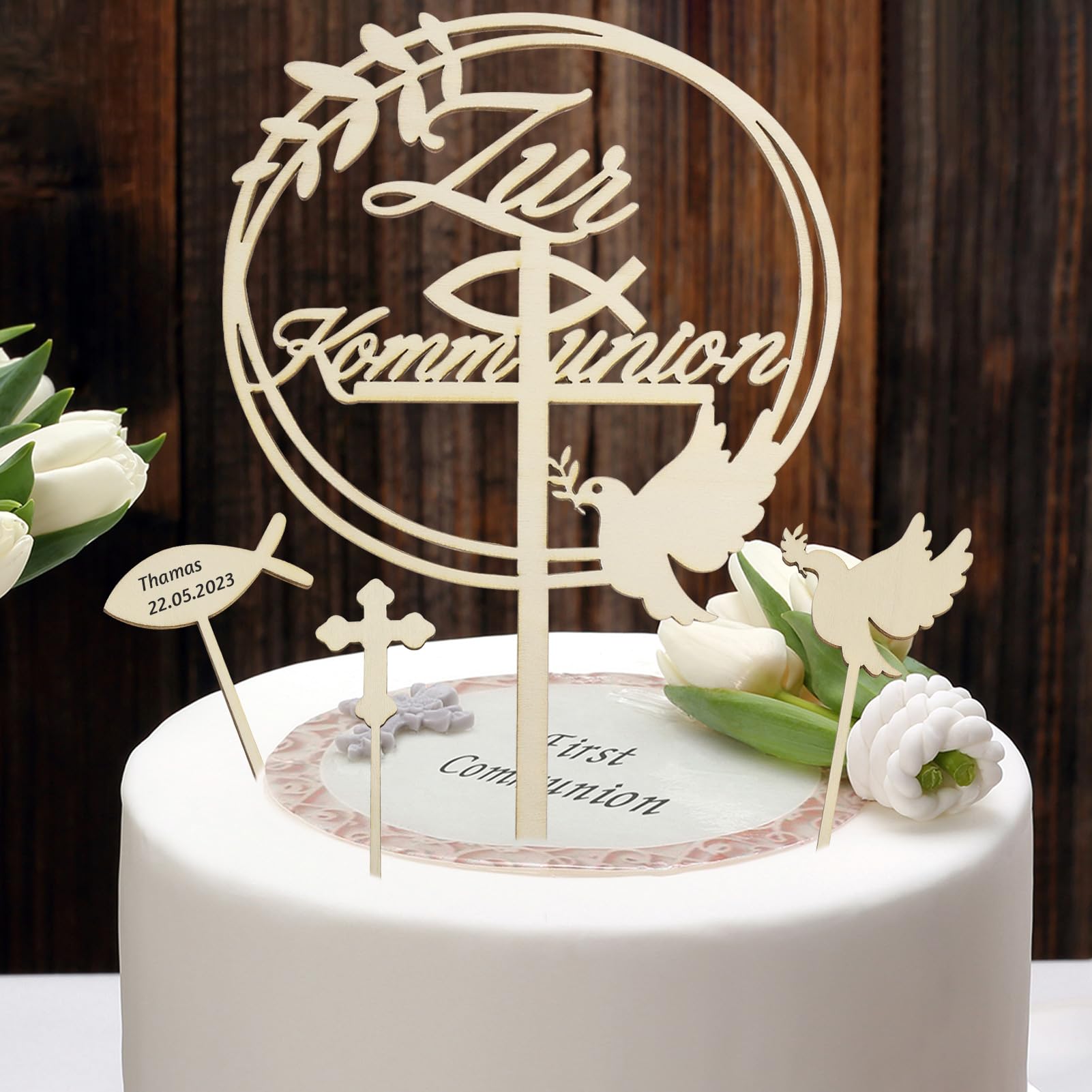 howaf-kommunion-tortendeko-cake-topper-holz-7-st-ck image 4