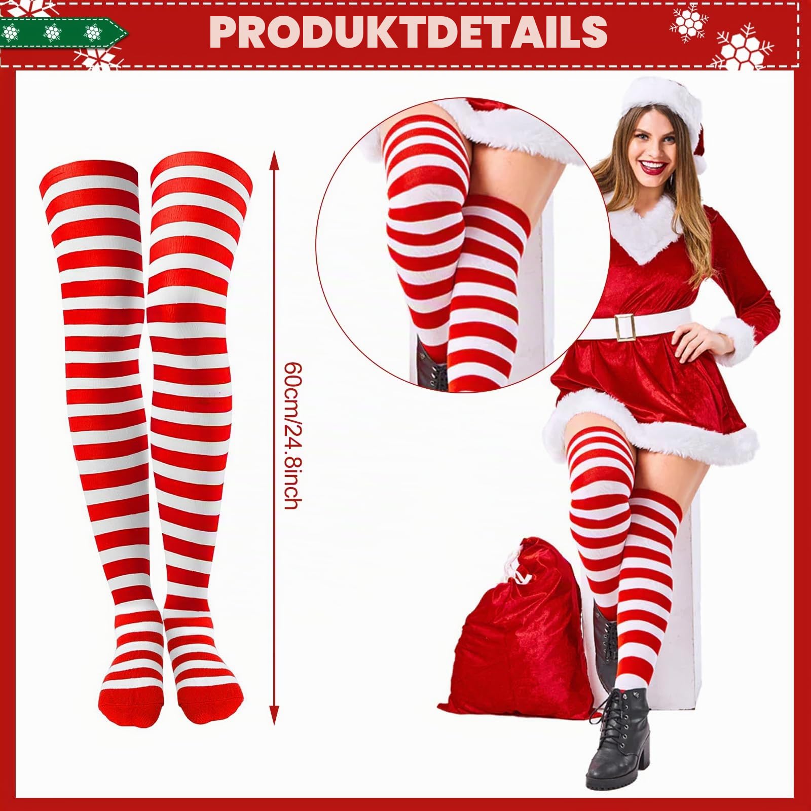 howaf-weihnachtsmann-kostuem-damen-set-muetze-handschuhe-socken image 3