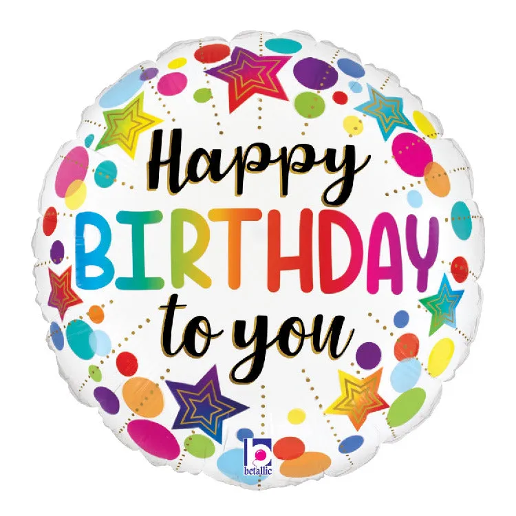 betallic-foil-birthday-stars-dots-folienballon-9-18-holo image 1
