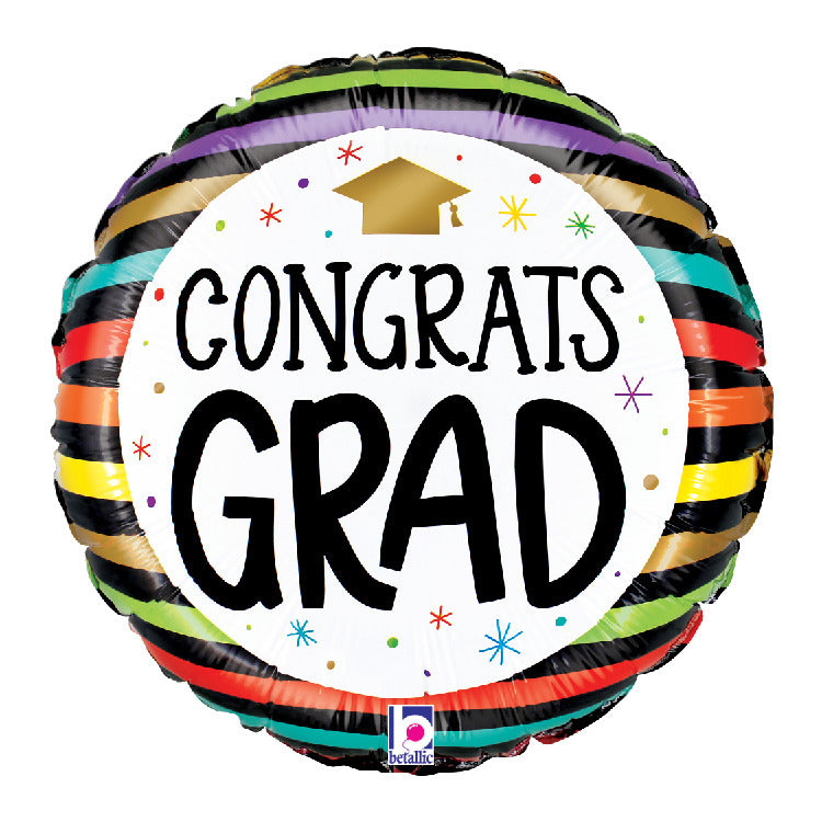 betallic-congrats-grad-colorful-stripes-folienballon-9-zoll image 1