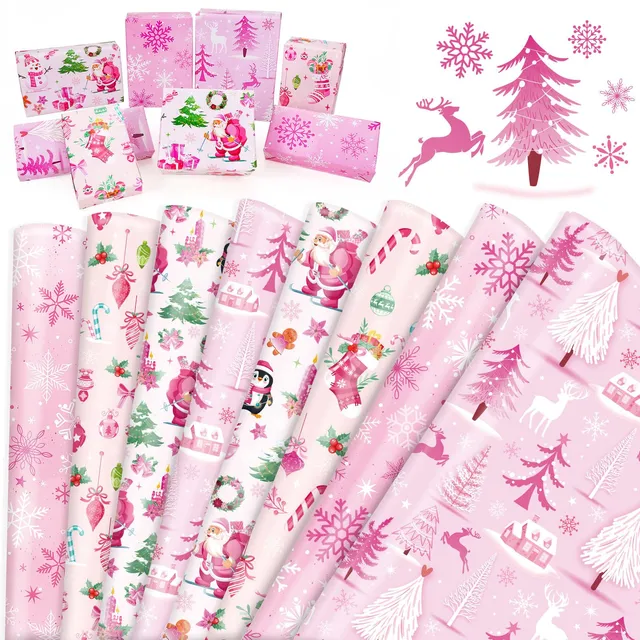 howaf-geschenkpapier-weihnachten-rosa-8-b-gen-70x50-cm image 1