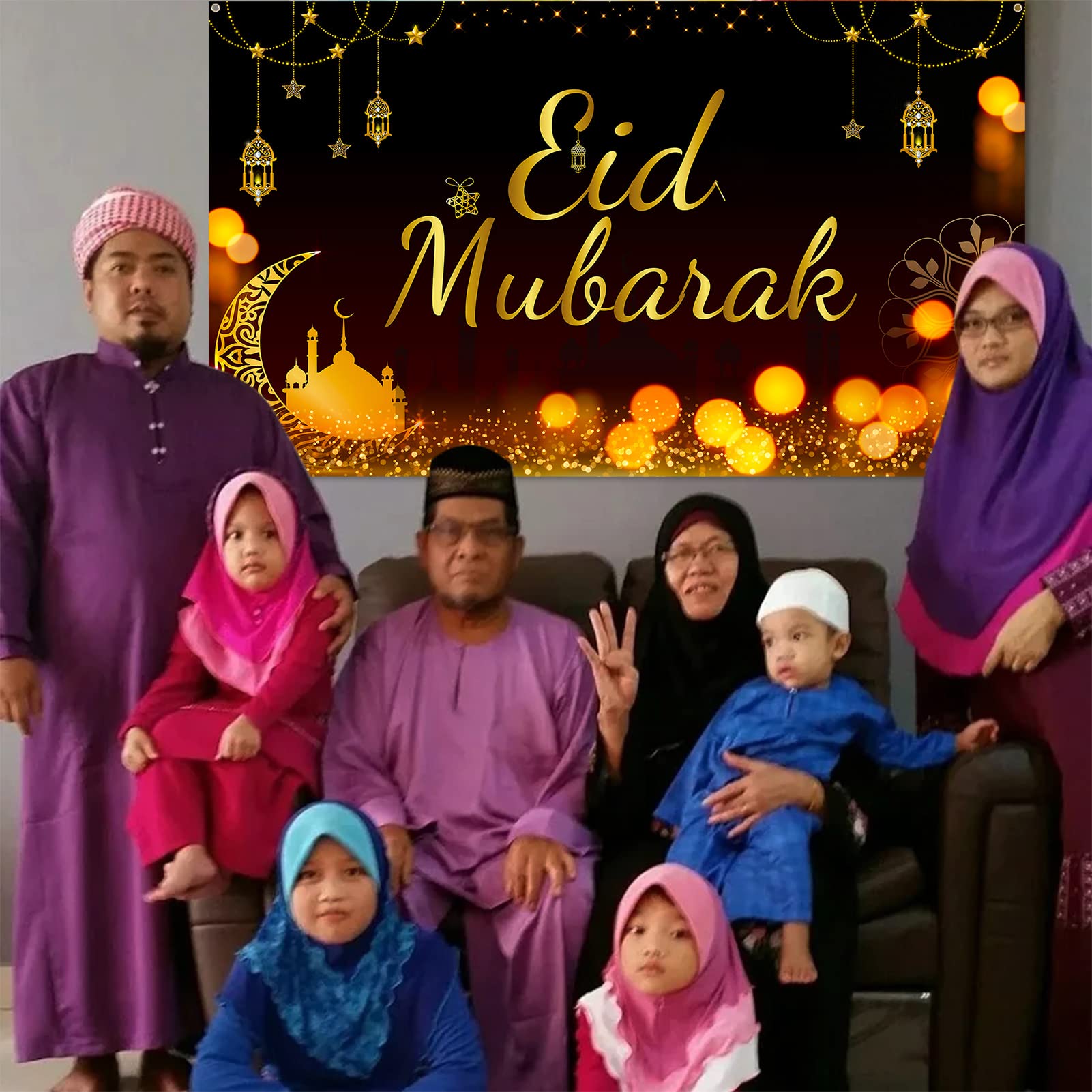 howaf-eid-mubarak-banner-schwarz-gold-185x110cm-stoff-hintergrund image 6